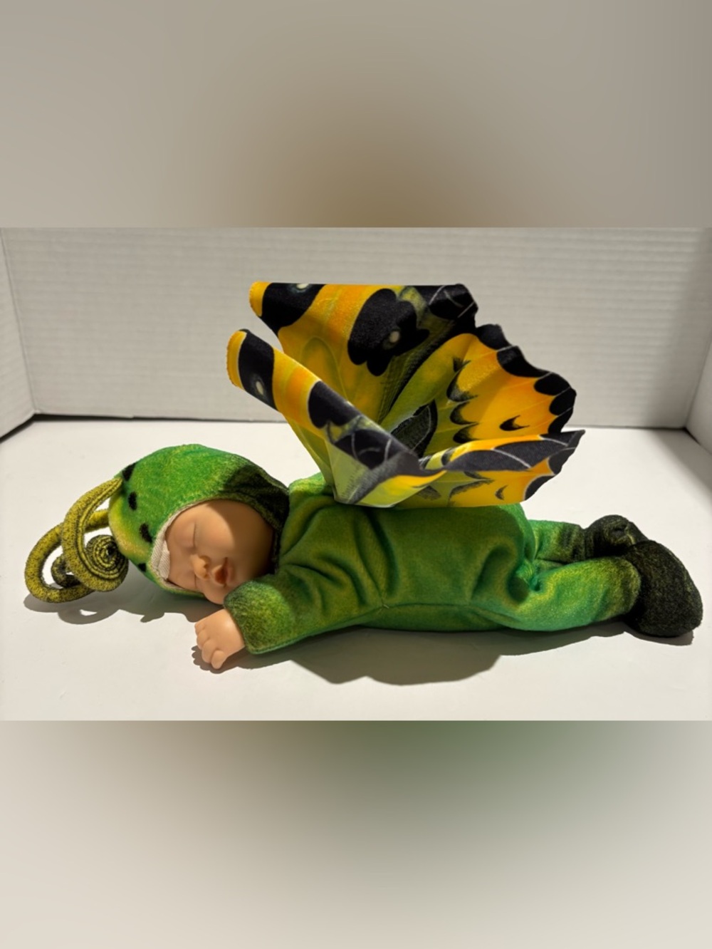 Anne Geddes Vintage Butterfly Sleeping 9" Realistic Baby Doll Plush Wings